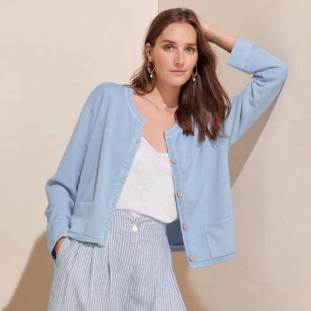 Poetry Hemp & Organic Cotton Chambray Blue Jersey Jacket